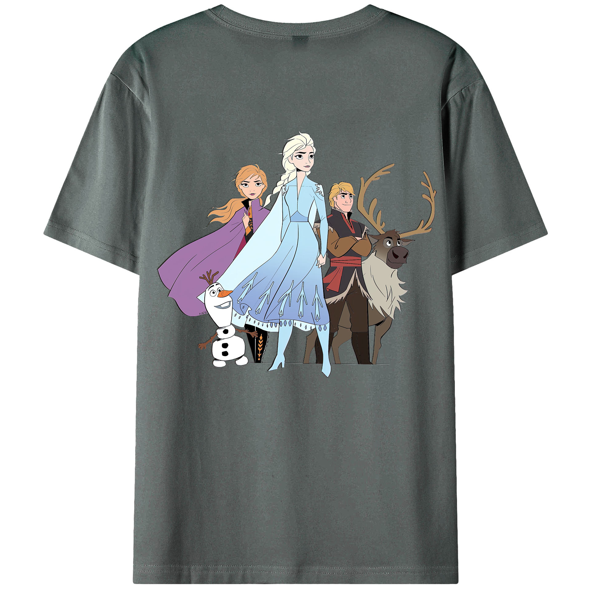 （画像用） アナと雪の女王 アンナ エルサ Frozen Anna Elsa 綿100％ メンズ半袖Tシャツ（バックプリント） 通気性